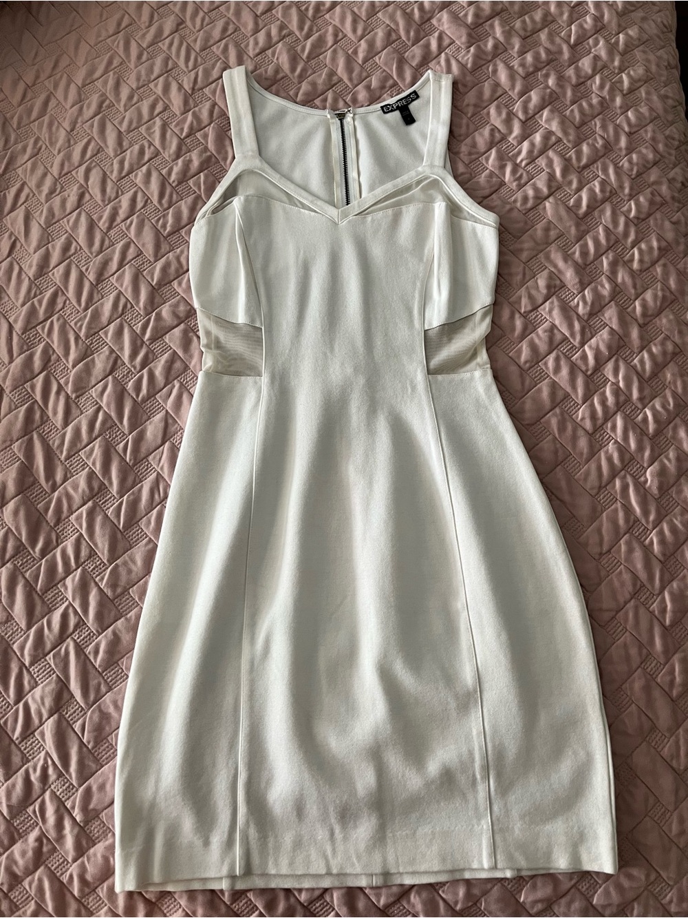 Express White Sleeveless Cutout Mini Dress
